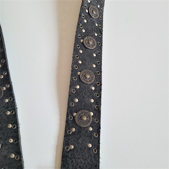 Berge dark green leather belt made in Italy. - Picture 5 of 9